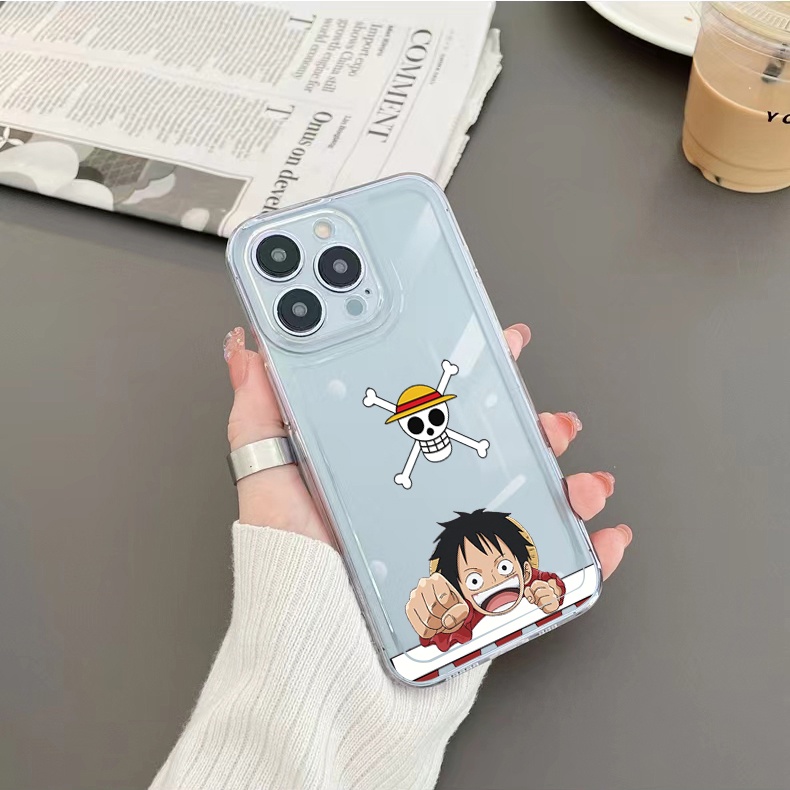 Ốp Điện Thoại TPU Gel Trong Suốt In Hoạt Hình One Piece Cho iPhone 13 Pro Max 14 12 iPhone 11 XR 8 7 SE 2022