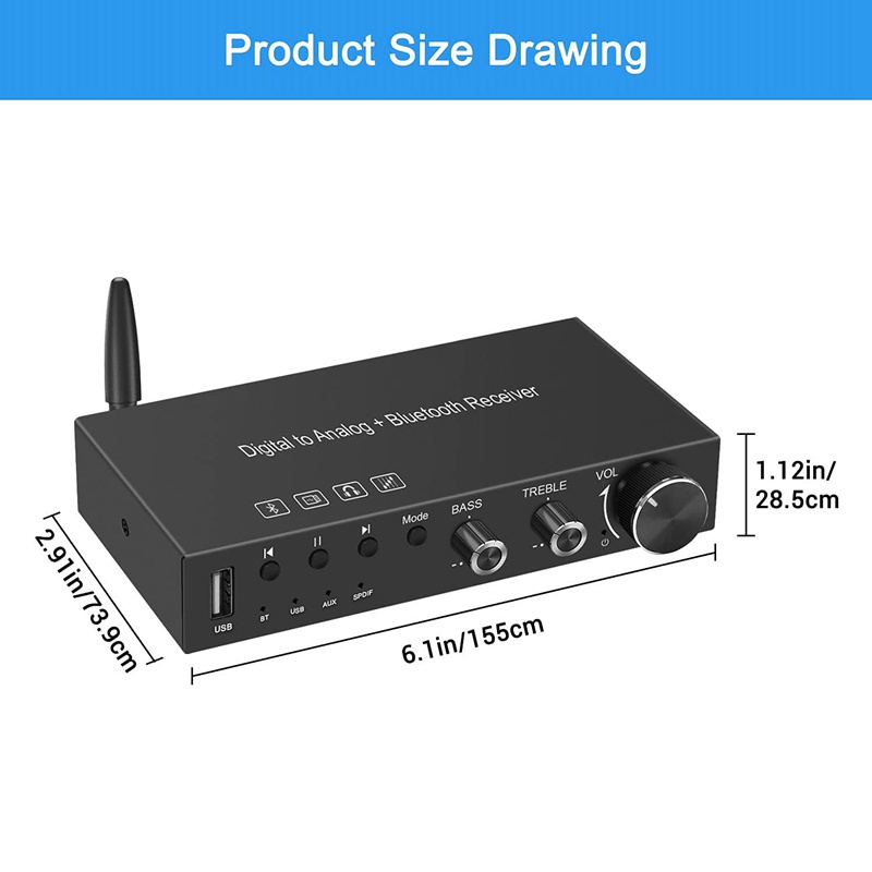 Thiết Bị Chuyển Đổi Âm Thanh USB 192KHz DAC Kết Nối Bluetooth 5.0 Và Phụ Kiện