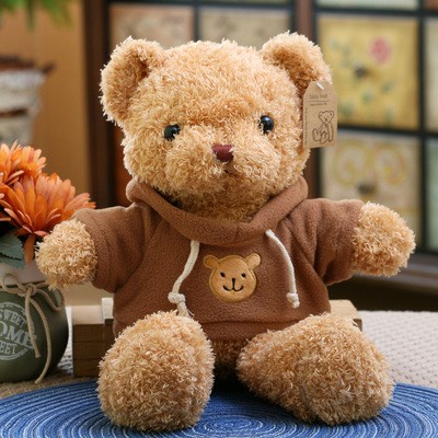 Gấu Bông Teddy Head Tales Size Mini 30cm Áo Nâu