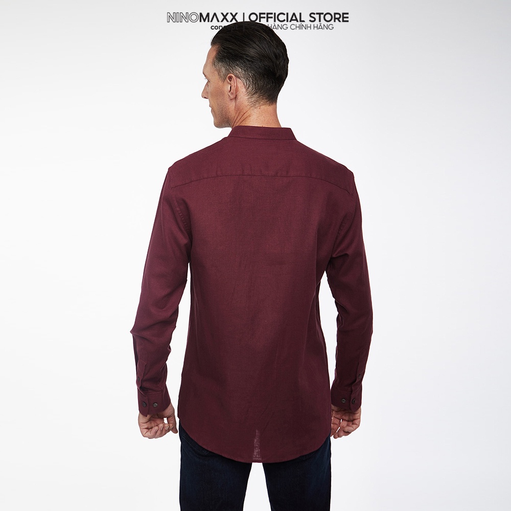 N&amp;M Áo sơ mi Nam tay dài chất liệu cotton linen 1908087