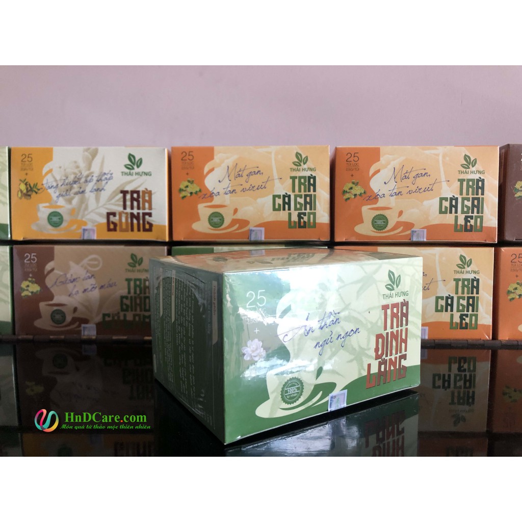[CHÍNH HÃNG] Trà Đinh Lăng Thái Hưng (trà thảo dược, 100% tự nhiên, hộp cao cấp) - tăng tuần hoàn não, giúp ngủ ngon