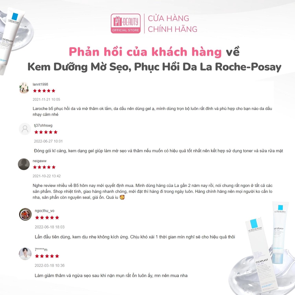 [Mã BMLT35 giảm đến 35K đơn 99K] Kem Dưỡng La Roche-Posay Cicaplast Gel B5 Epidermal Recovery Accelerator Skincare 40ml