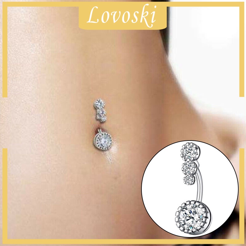 Khuyên Rốn Đính Đá Bằng Thép Y Tế