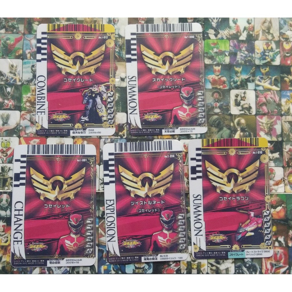 Set 5 Card goseiger RED đọc trong DX goseiger - Kamishop Kamen Rider Card