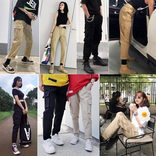 Quần jogger kaki túi hộp màu be hàn quốc cheapy