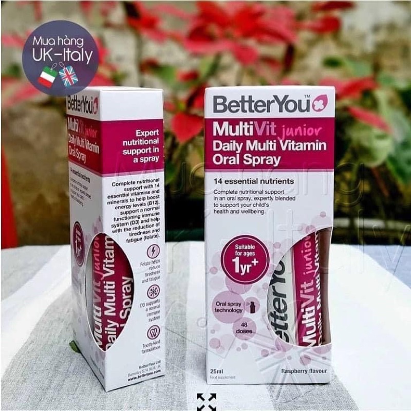 Xịt MultiVitamin Better You Uk Anh Quốc 25ml