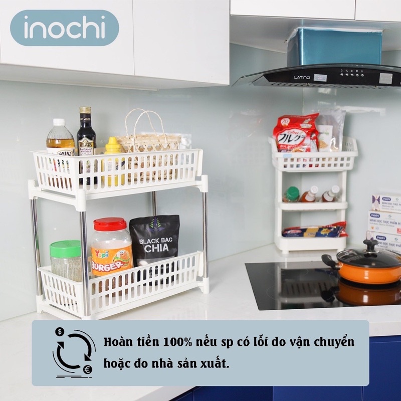 Kệ Đựng Gia Vị INOCHI Kệ Để Đồ Nhà Bếp 2 Tầng Đa Năng Trượt Tiện Lợi