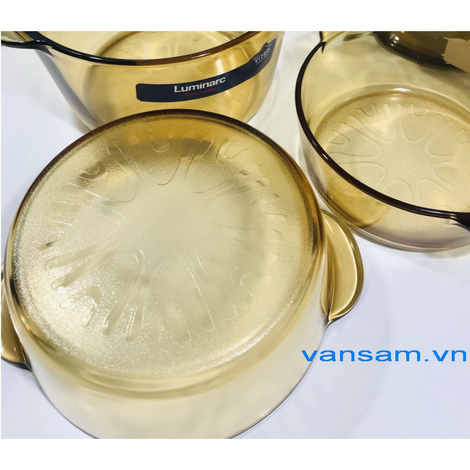 Bộ 4 nồi thủy tinh Luminarc Vitro Granite 1.5l-1.5l-2l-3l
