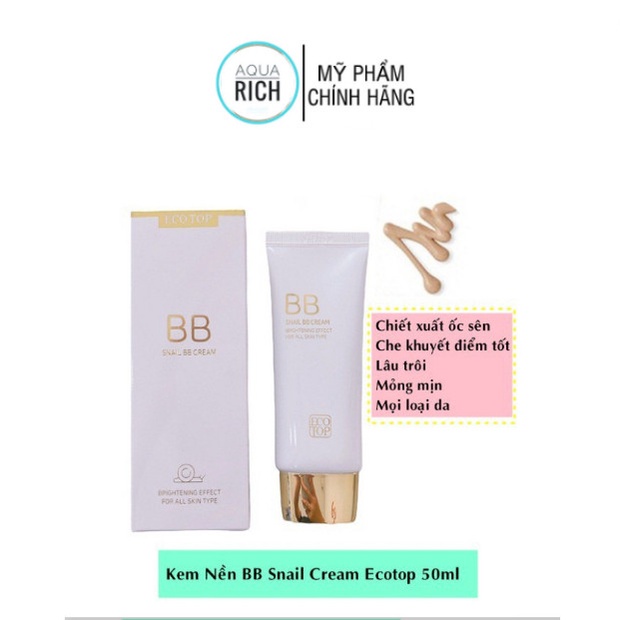 Kem Nền Ốc Sên Ecotop Snail BB Cream 50ml- màu trắng