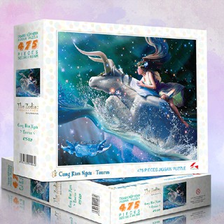 Tranh xếp hinh trí tuệ tia sáng jigsaw puzzle 475 mảnh - cung kim ngưu - msp: 475-019