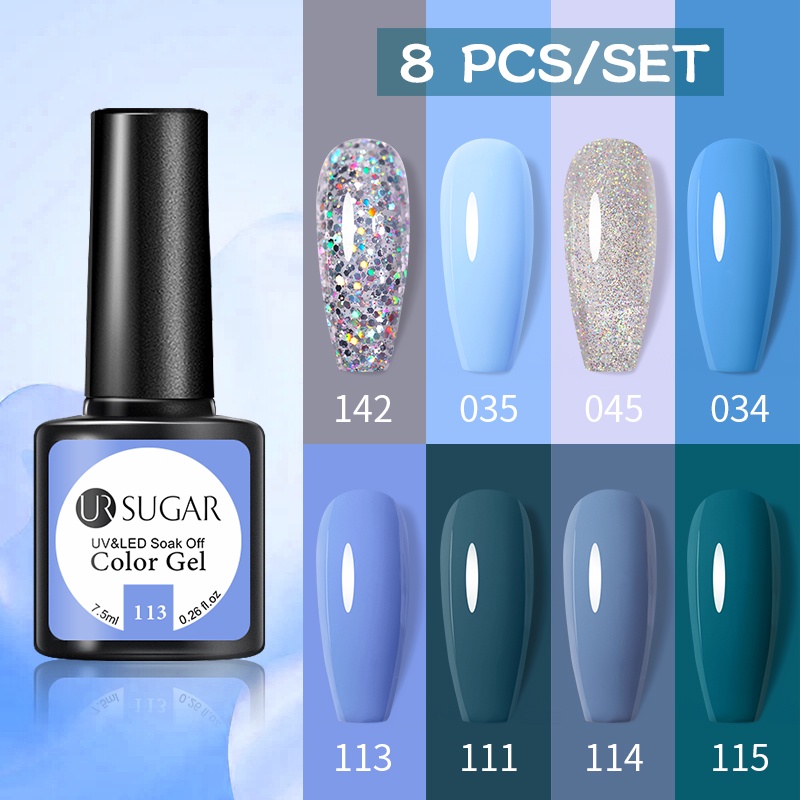 [Hàng mới về] Set 8 lọ gel sơn móng tay Ur Sugar 7.5ml nhiều màu sắc độc đáo