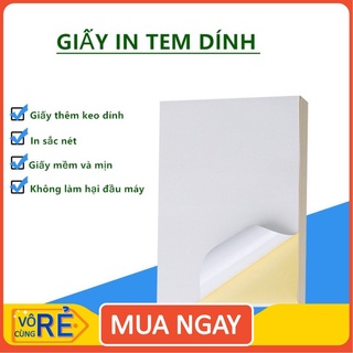 Giấy In Nhãn Dán Decal đế Vàng Mặt Bóng A5 100 Tờ
