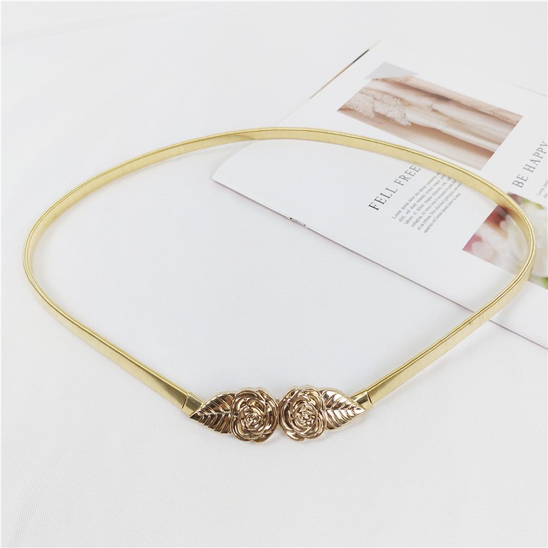 Thắt lưng vintage kim loại hoa hồng và lá dễ thương TTL13