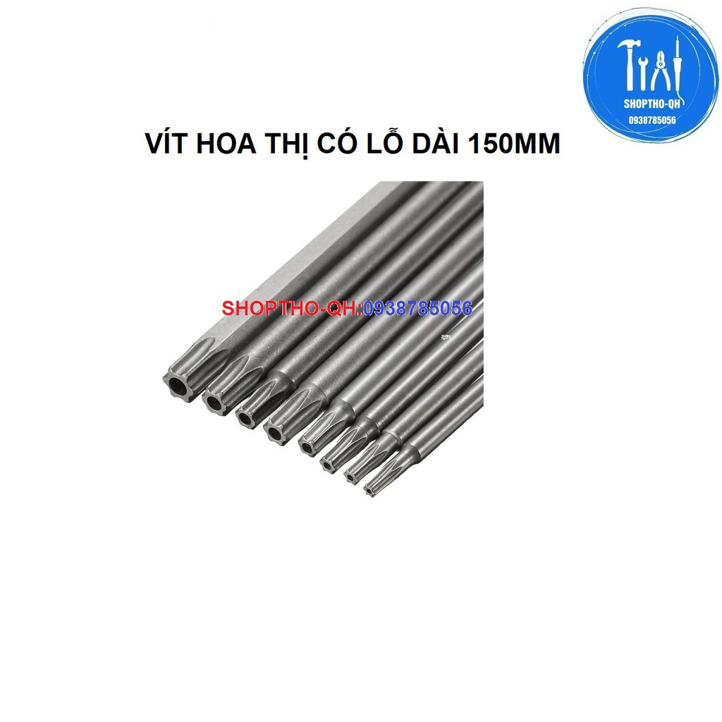 Mũi hoa thị có lỗ chuôi lục giác dài 150mm.