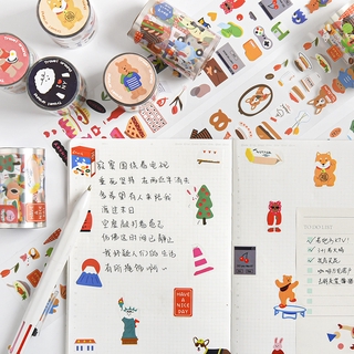 1 Cuộn Băng Keo Giấy In Hình Hoạt Hình Dễ Thương