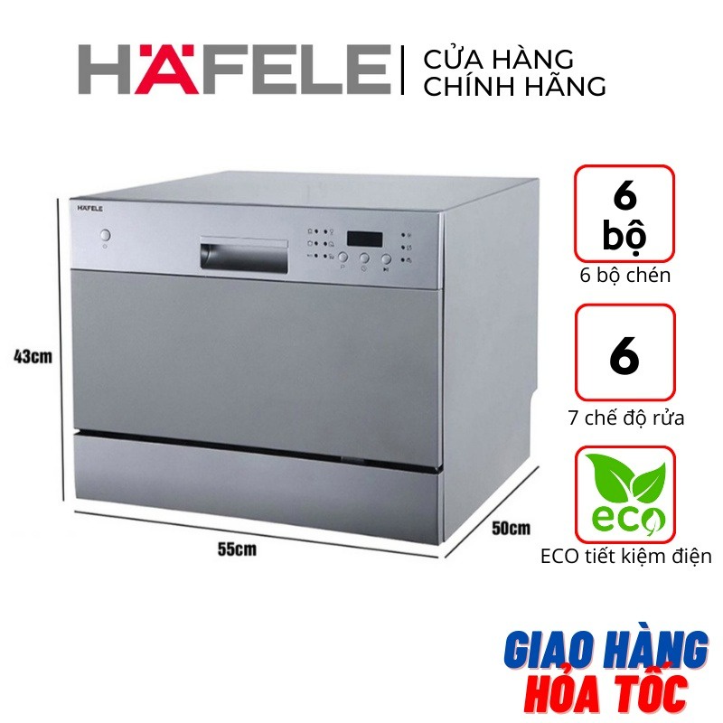 Máy rửa chén bát mini Hafele HDW-T50A / 538.21.190 1380W - Hàng chính hãng