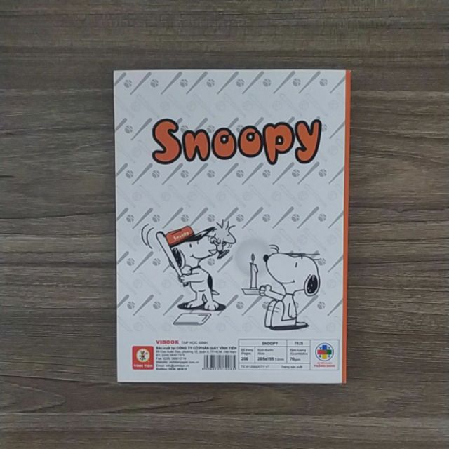 Lốc 5 quyển tập học sinh Snoopy 200 trang Vĩnh Tiến ( Vibook T125 )