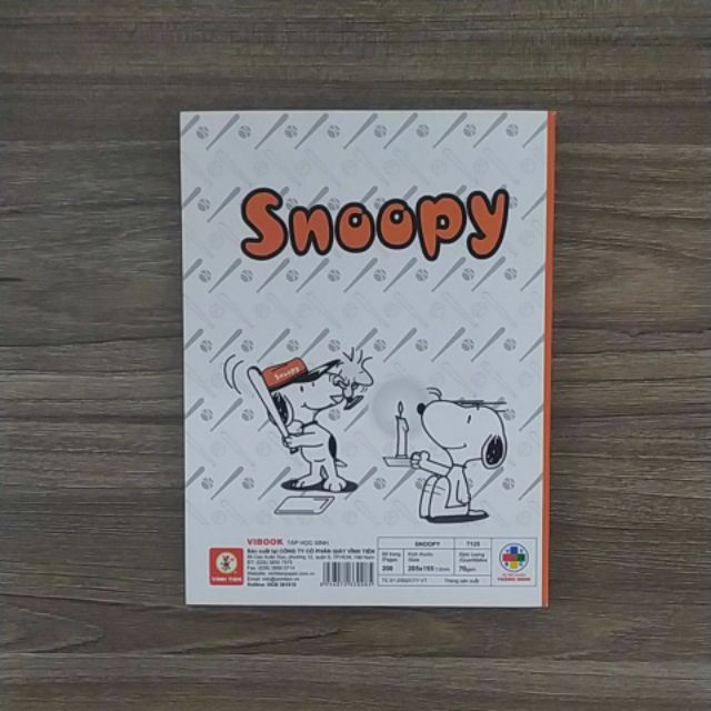Lốc 5 quyển tập học sinh Snoopy 200 trang Vĩnh Tiến ( Vibook T125 )