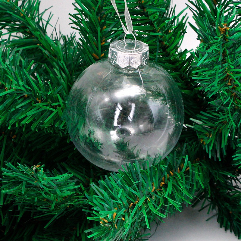 Quả Cầu Tuyết Trắng Trong Suốt Trang Trí Cây Thông Noel Kích Thước 6 / 8 / 10cm