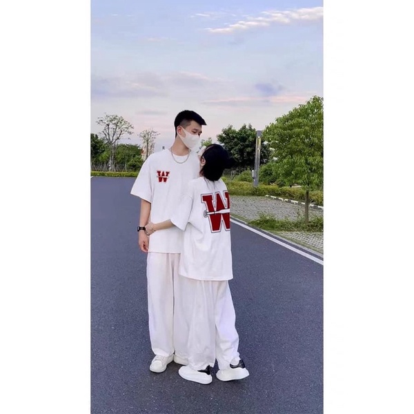 [ Rẻ vô địch ] Set bộ áo thun mix quần kaki ống rộng - W