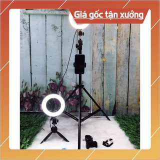Đèn Livestream 26cm Full Bộ Gồm Chân Đèn Và Giá Đỡ Điện Thoại, Hỗ Trợ Bán Hàng, Make Up, Nối Mi