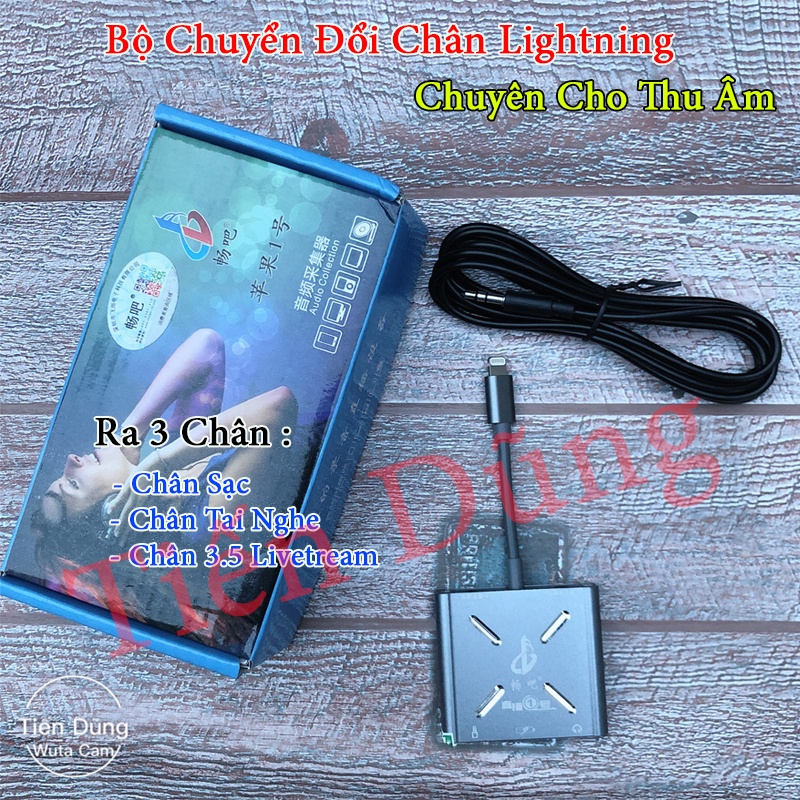 Dây Jack chuyển livestream PK 2 chiều vừa sạc và cắm được tai nghe cho âm thanh Mono chất lượng dễ sử dụng