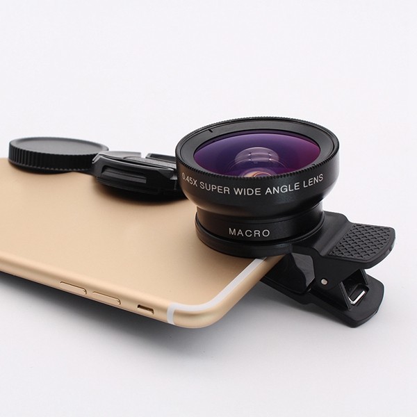 Bộ lens phóng đại 12 lần mở rộng góc chụp 0.45 kẹp camera điện thoại iphone