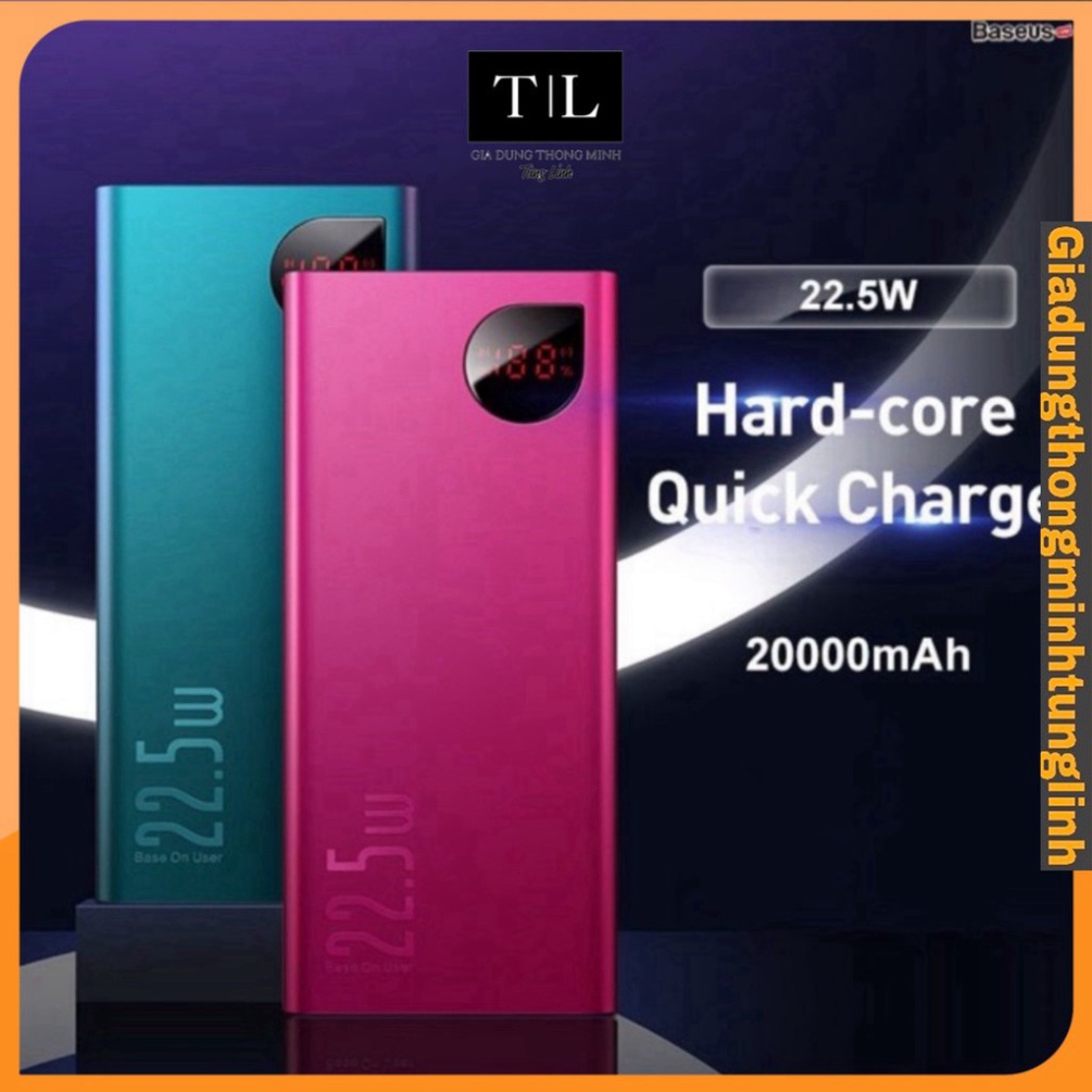 Pin dự phòng sạc nhanh Baseus Adaman Metal Digital Display Quick Charge 22.5W 20000mAh