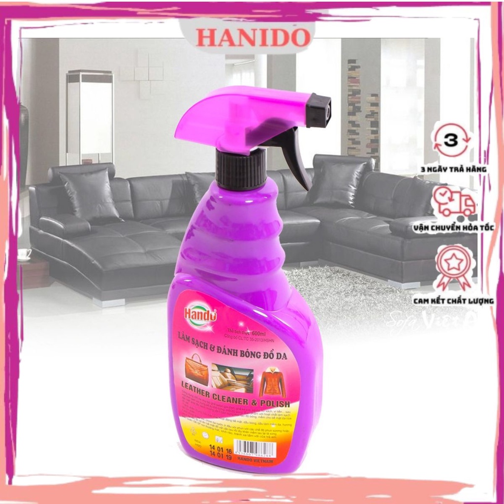 Dung dịch vệ sinh đồ da đánh bóng và khôi phục độ mới ban đầu Hando 600ml