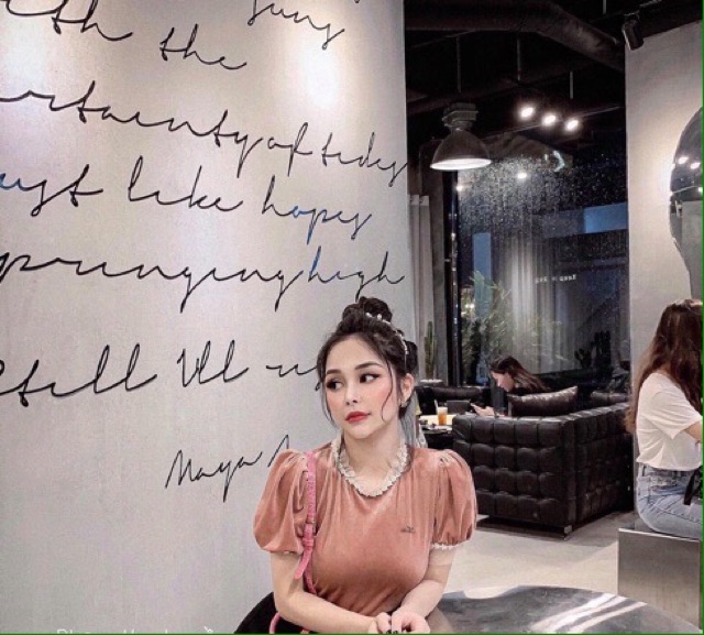 ÁO NHUNG CỘC TAY PHA REN TIỂU THƯ