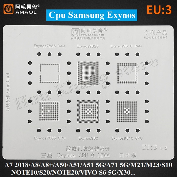 Vỉ làm chân Cpu samsung Exynos | EU:3 | Hãng Amaoe