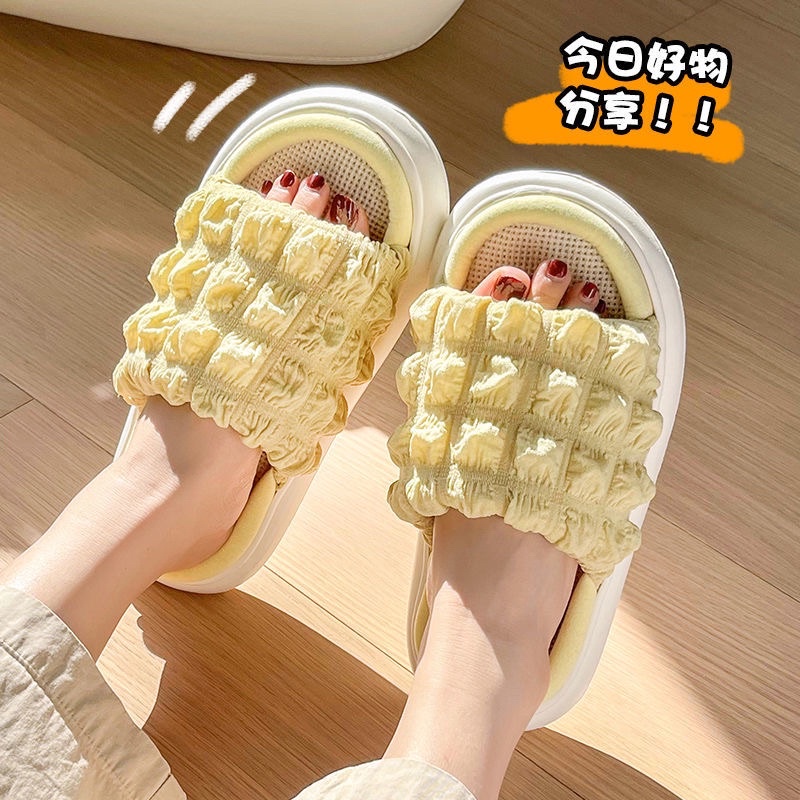 Dép vải lanh đế dày cao cấp không trơn trượt thấm mồ hôi thoáng khí đơn giản