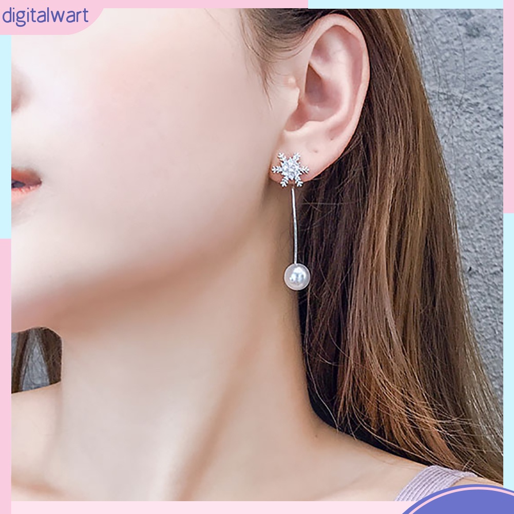 Đôi Khuyên Tai Dài Tạo Hình Hoa Tuyết Thời Trang Cho Nữ