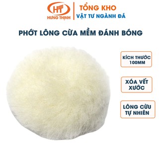 Phớt lông cừu mềm đánh bóng, xoá xước  làm sạch bề mặt epoxy, sơn ô tô, nội thất- Kích thước 100mm (4")