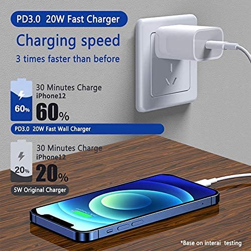 Anytrox Bộ Củ Cáp Sạc Nhanh PD 20W USB C dây sạc type c sạc nhanh Cho iP 7 8 X 11 12 13 US EU