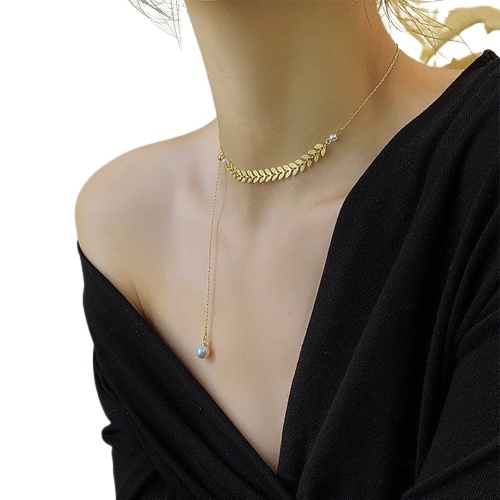 Dây Chuyền, Vòng Cổ Dải Nguyệt Quế Thanh Lịch, Phong Cách Hàn Quốc, Her Accessories C19