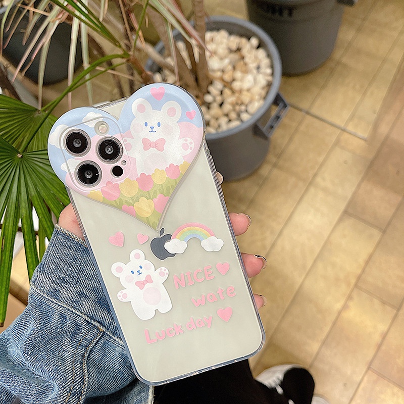 Ốp điện thoại họa tiết chú gấu dễ thương cho IPHONE 13 PROMAX 11 12 MINI XS I8 I7 PLUS