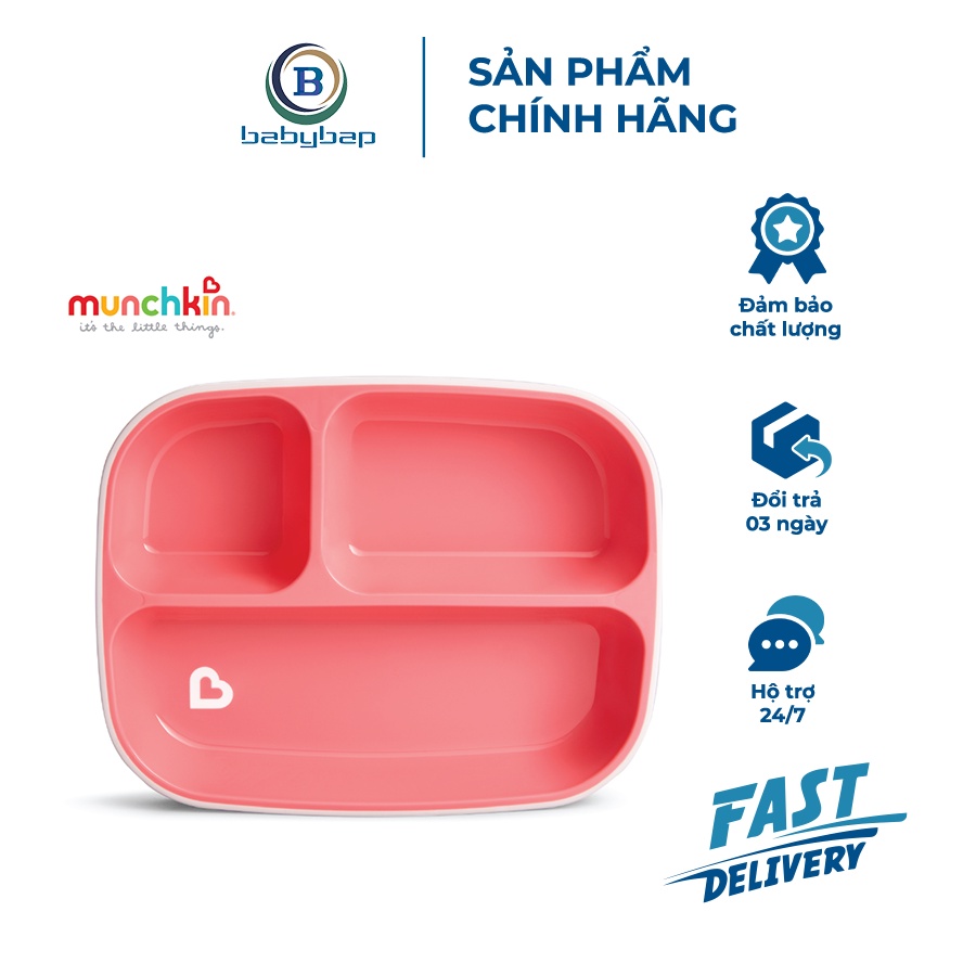 Bộ 2 Đĩa Chia Ngăn Chống Trượt Munchkin Dành Cho Bé Từ 6 Tháng Trở Lên