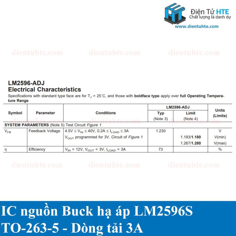 IC nguồn xung hạ áp Buck LM2596S 3.3V 5.0V 12V ADJ 3A SMD TO263-5