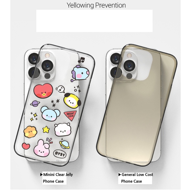 Ốp điện thoại trong suốt họa tiết BTS BT21 MININI CLEAR JELLY cho GALAXY S23 S22 S22Plus S22Ultra S21 S20 S10 NOTE20 GALAXY S22