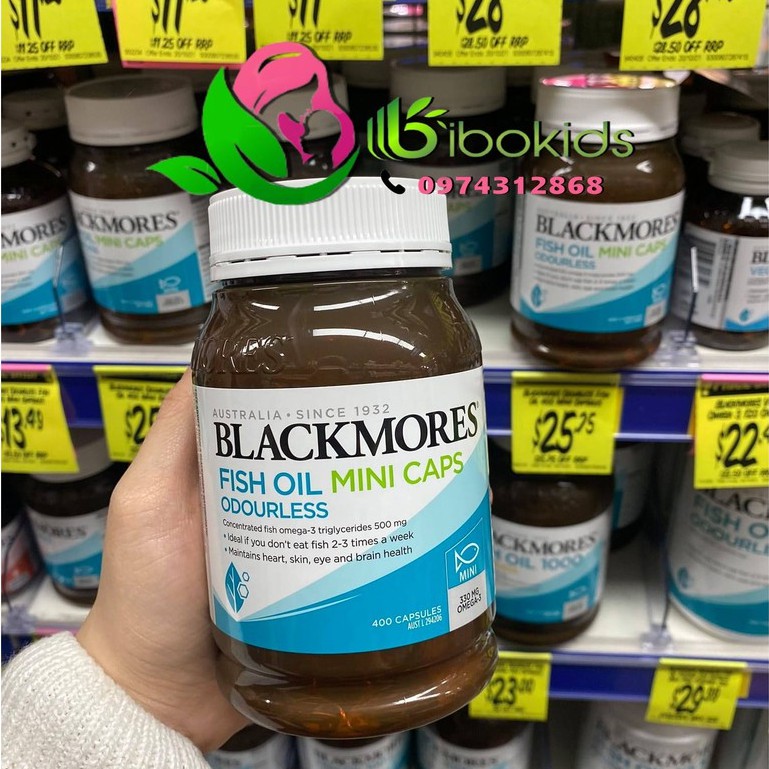 Dầu cá fish oil blackmores minicaps 400 viên