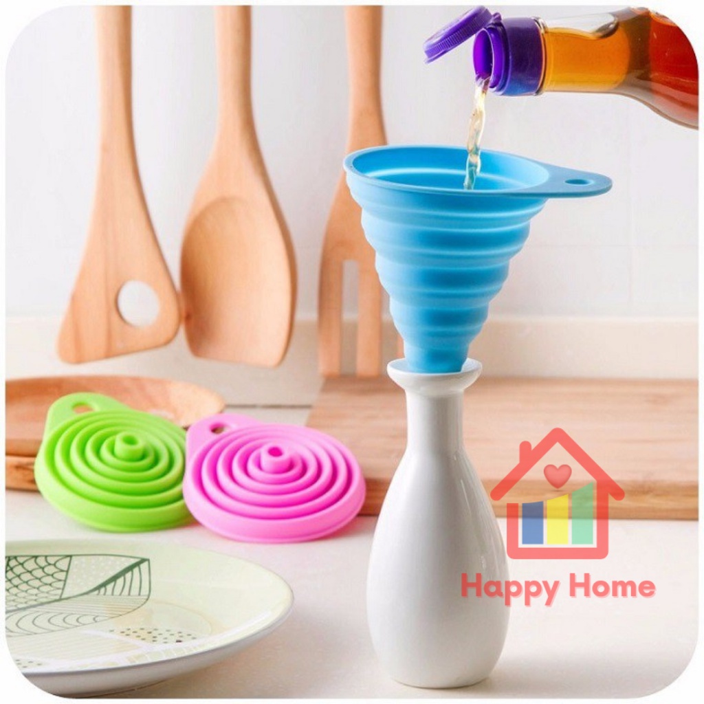 Phễu rót chất lỏng gấp gọn nhỏ xinh chất liệu silicon chịu nhiệt tốt Happy Home