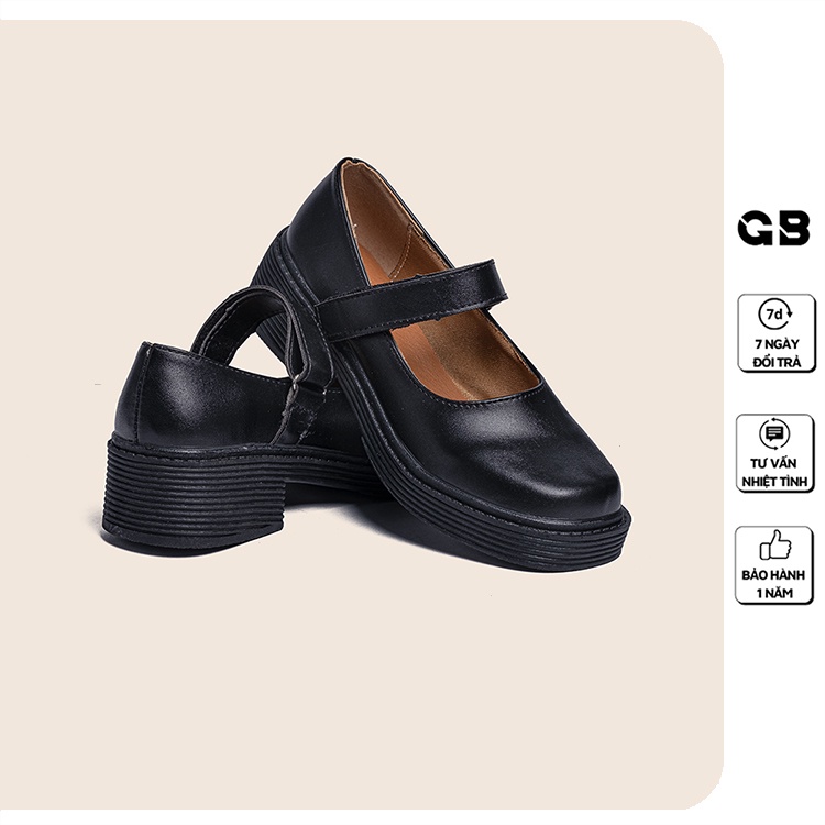 Giày oxford nữ giayBOM quai dán đế cao 4 cm B1183