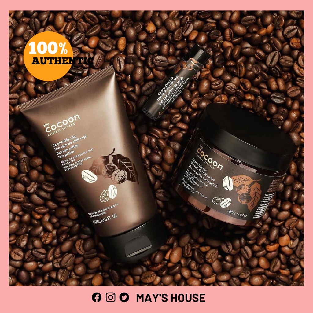 Tẩy da chết Cocoon- Cà Phê Đắk Đắk làm sạch và mịn da