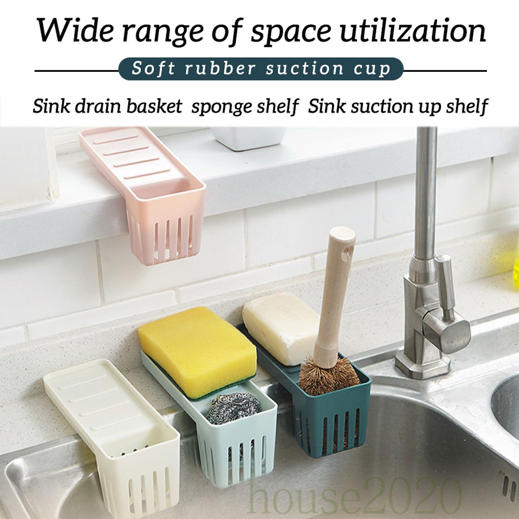 Giá Đựng Dụng Cụ Rửa Chén Đa Năng Có Giác Hút Dán Thành Bồn Rửa