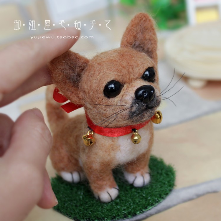 len mô phỏng chó cưng Chihuahua thuần làm thủ công