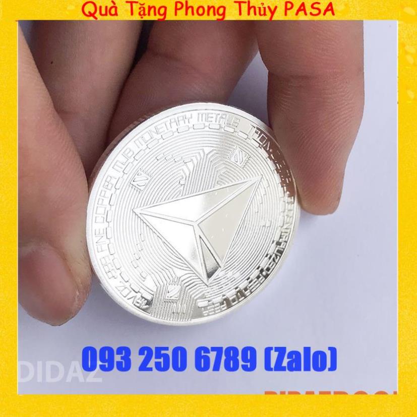 Đồng Xu Tron TRX, Bitcoin mạ vàng, bạc 24k đồ lưu niệm, trang trí, sưu tầm, quà tặng hội nhóm