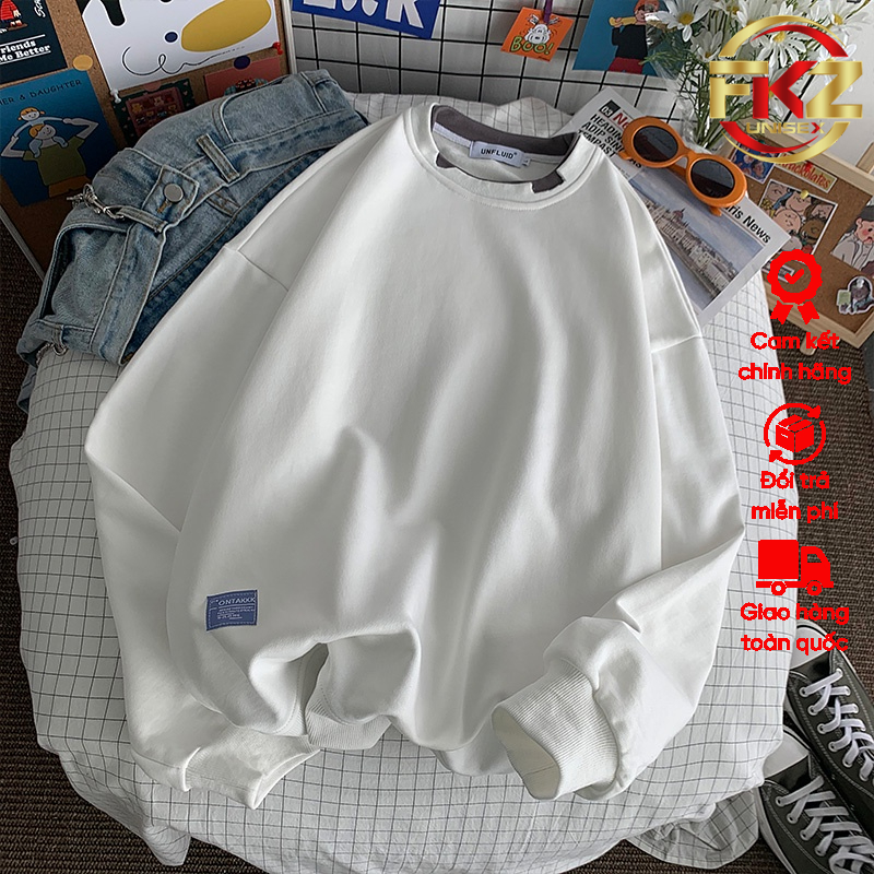 Áo sweater FKZ UNISEX nỉ bông tay dài phối layer độc lạ nam nữ đều mặc đẹp