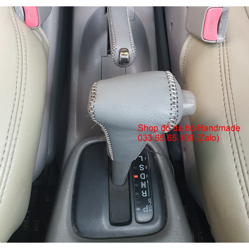 [Free ship] Bọc da cần số xe Mazda premacy bằng da bò 100%, hàng Việt Nam bảo hành 12 tháng