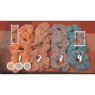 Dây buộc tóc scrunchies vải nhung mềm chọn màu